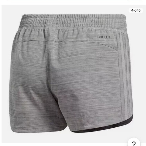 NEW Adidas Womens Pacer Shorts 3 Stripes Gray Athletic Climalite 3" Size Large - Picture 5 of 7